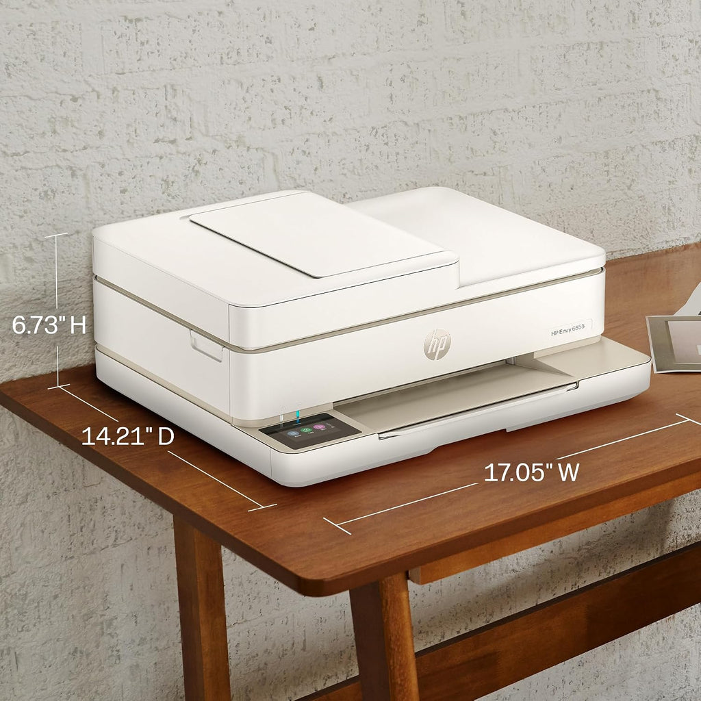 Envy 6555 Wireless All in One Color Inkjet Printer, Print, Scan, Copy, Duplex Printing Best-for-Home, 3 Month Trial of Instant Ink Included, AI-Capable (C2XR6A) Portobello
