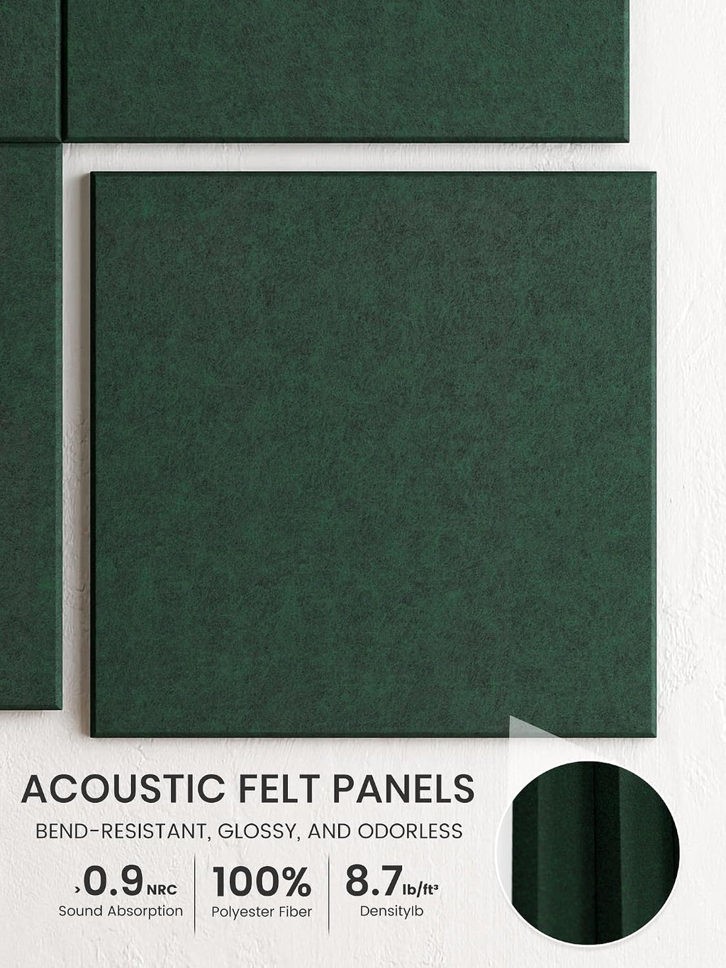 Large Felt Bulletin Board 48" x 36" Cork Board Alternative - 6 Pack with 40 Safe Removable Adhesive Tabs, Cork Boards for Walls Cork Board for Home Office Classroom Pin Board (Aurora Green)