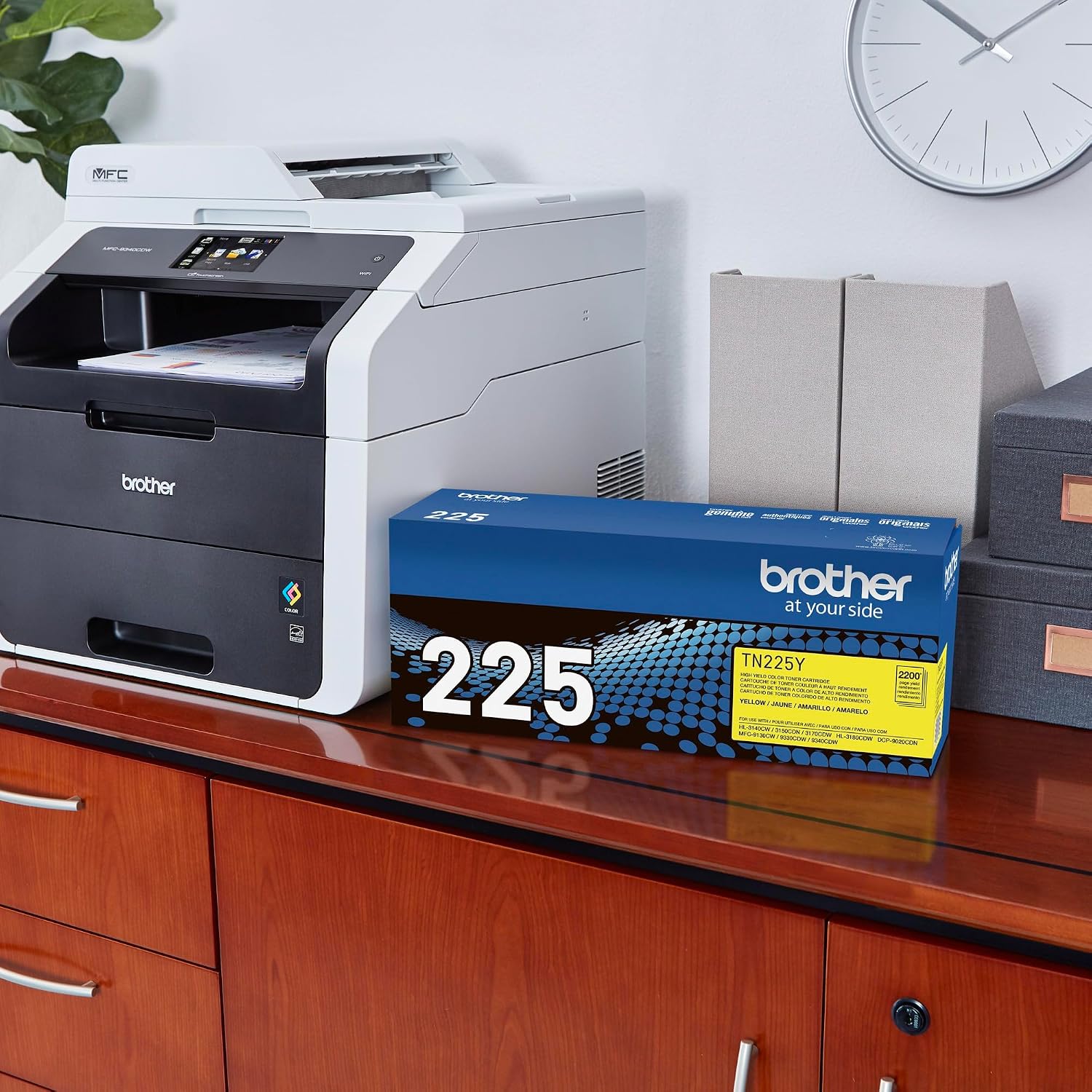 Original TN225Y High-Yield Yellow Toner Cartridge, Higher Yield for Value, Original Toner Replacement cartridges, Toner for Laser Printers HL-3140CW, HL-3170CDW, MFC-9130CW, and More