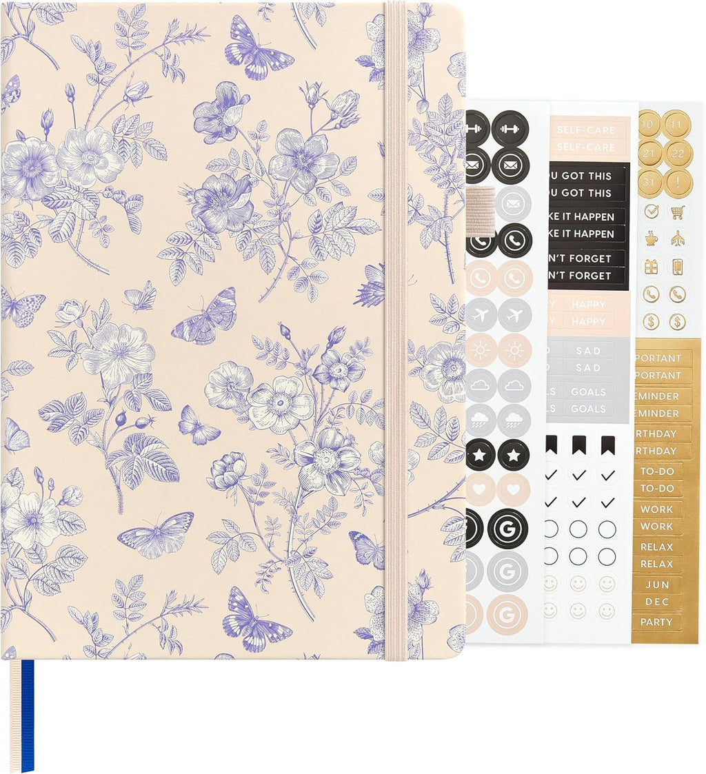And Per Se Dotted Journal Notebook with Pattern, A5 Leather Hardcover, 160 Pages 100 GSM Thick Paper Bullet Journal with vegan Leather Cover Lay Flat 3 Sticker Sheets & Expandable Pocket - 5.7" x 8" (Light Green)