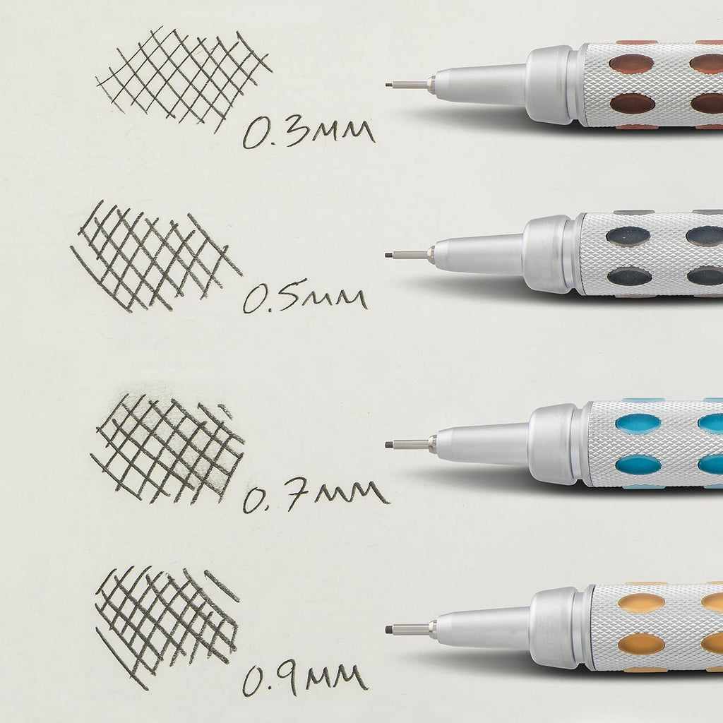 Arts GraphGear 1000 Premium Mechanical Drafting Pencil Set, Rectractable, For Students, Architects, Engineers, Artists, 4 Assorted Mechancical Pencils and Leads, Refill Erasers, Box Set